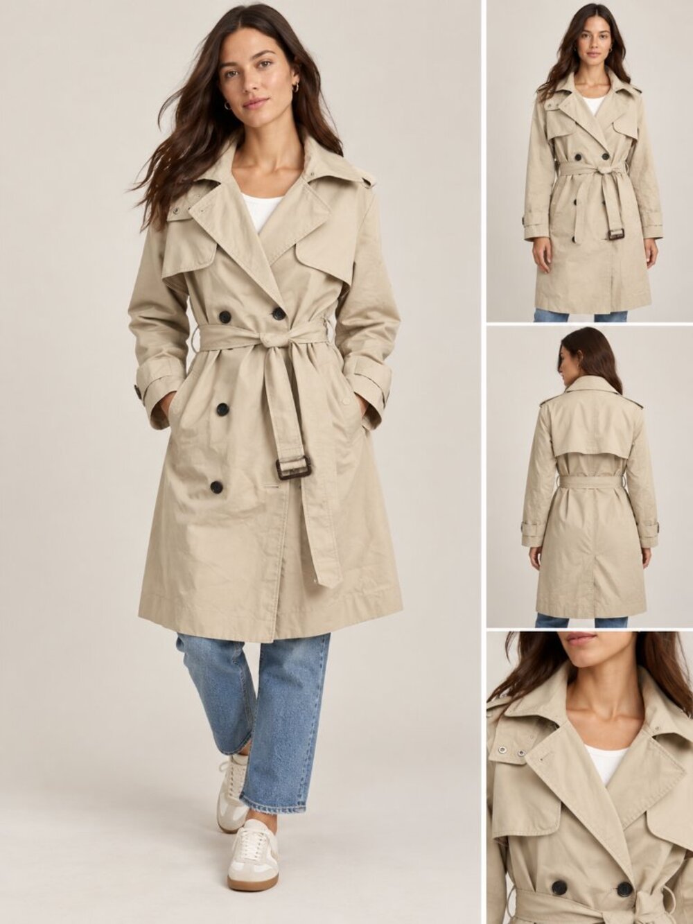 J.Crew Icon Trench Coat Women’s Plus Size 24 Beige Double Breasted Belted